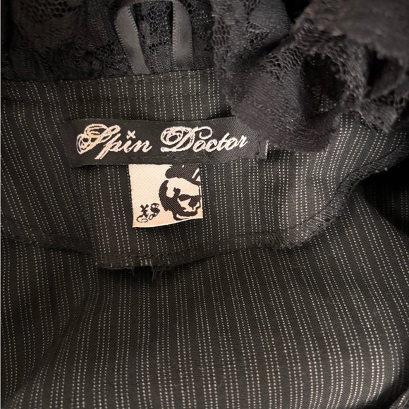 Black Lace-Up Women's Blouse - Picture 3 of 3